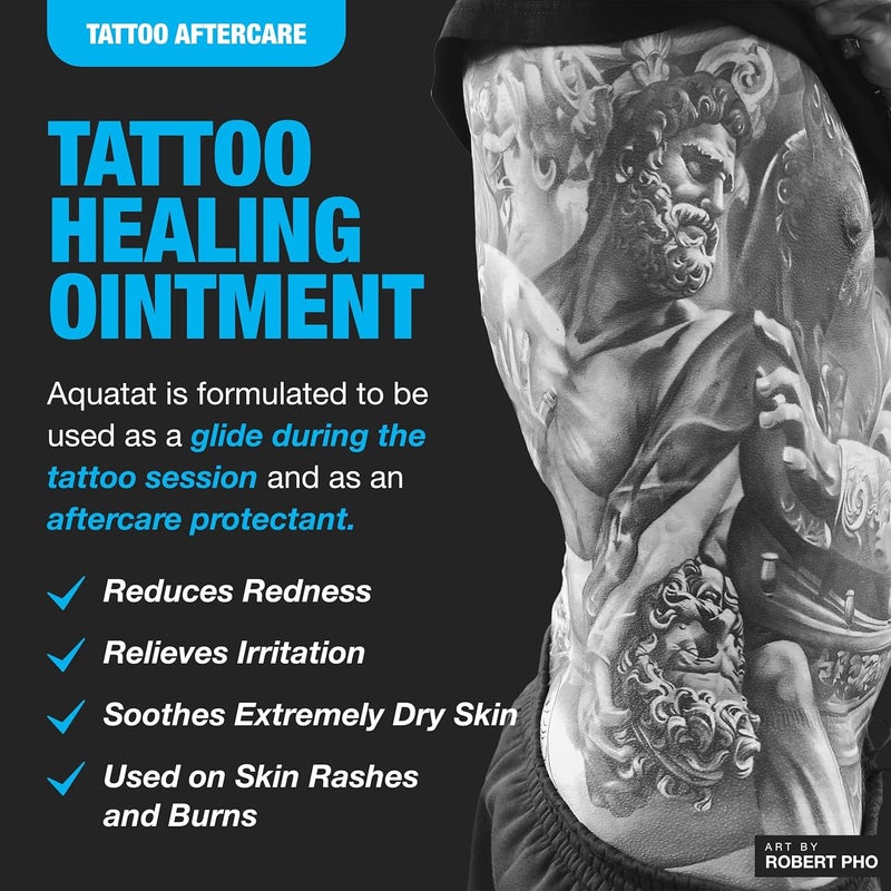 H2Ocean Aquatat Tattoo Healing Ointment - Tattoo Aftercare Cream for Tattoo Supplies - Fragrance- & Dye-Free Tattoo Care Ointment with Vitamins A & B - 1.75 oz - Image 2